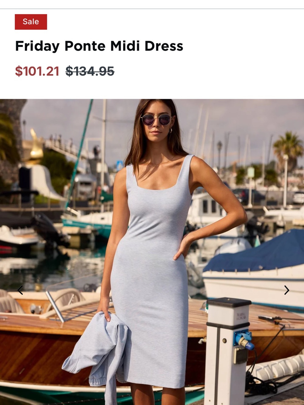 Travis Mathew Light Blue Ponte Midi Dress